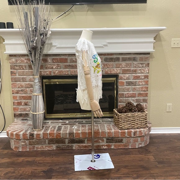 Salsa Calienté “Snorkling Isla Mujeres” distressed fringed crop top / L / EUC - Picture 10 of 11